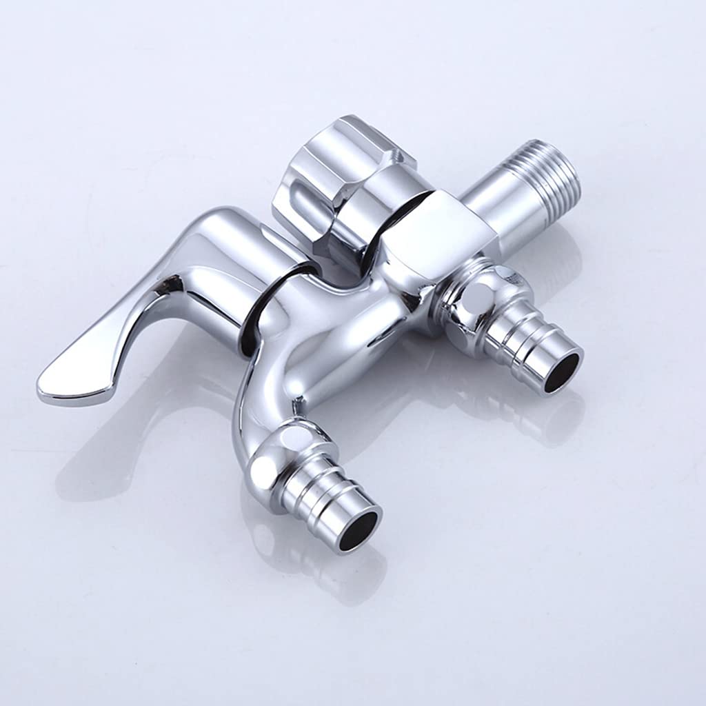 HASTHIP 2 in 1 Brass Dual Tap for Washing Machine, Two Way Tap for Washing Machine, Washing Machine Taps with Wall Flange, Hrome-Plated Copper, for Bathroom/Kitchen (Silver) HASTHIP 2 in 1 Brass Dual Tap for Washing Machine, Two Way Tap for Washing Machine, Washing Machine Taps with Wall Flange, Hrome-Plated Copper, for Bathroom/Kitchen (Silver)